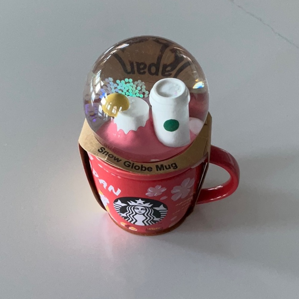 Starbucks Japan Red Mini Mug with Snow Globe Lid